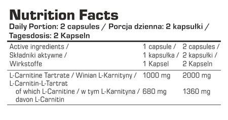 7Nutrition L-CARNITINE 1000 - 120 vege caps