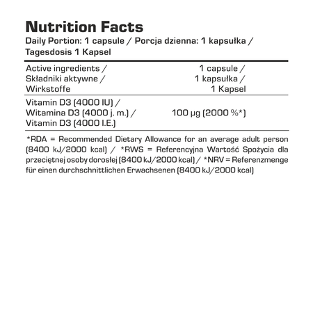 7Nutrition Vitamin D3 4000 -120 gel caps