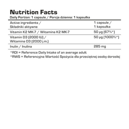 7Nutrition VITAMIN D3+K2MK7 120 vege caps