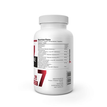 7Nutrition BERBERINE HCL PLUS 100 vege caps                