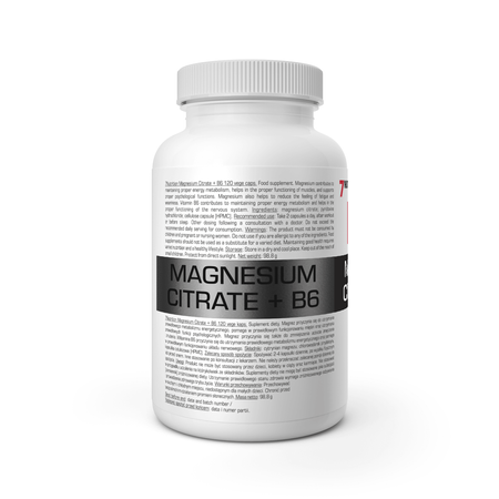                     7Nutrition MAGNESIUM CITRATE + B6 120 Vege Caps.                